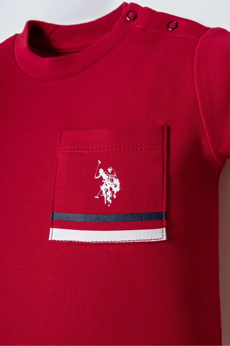 يو اس بولو اسن U.S. Polo Assn. Baby Boys Red Shorts Set